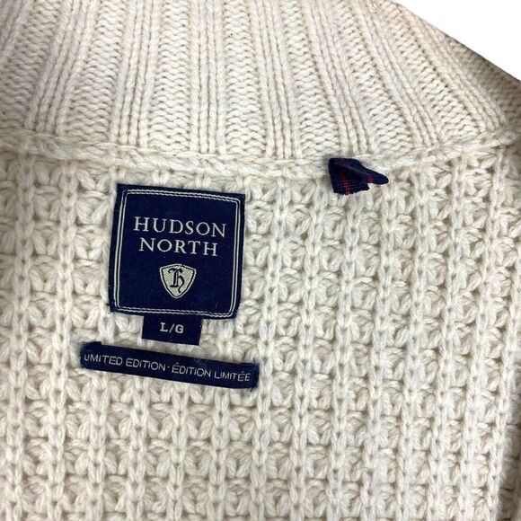 Hudson north Limited Edition Cream Ivory Full Zip Knit Lambswool Cardigan US L - Picture 5 of 7